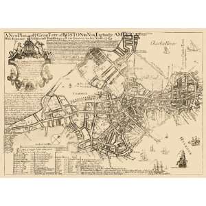    BOSTON MASSACHUSETTS (MA) PLAN OF CITY MAP 1769: Home & Kitchen