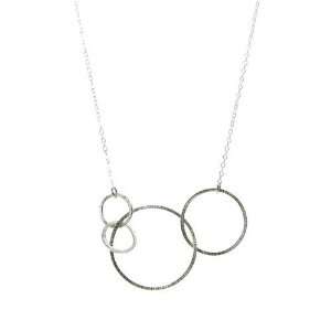  Mimi & Marge Textured Sterling Silver Rings Necklace: Mimi 