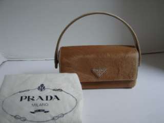 Prada Camel Colored Pony Hair Handbag/Purse/Clutch  