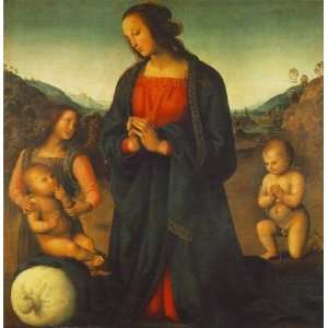   Inch, painting name Madonna del Sacco, by Perugino