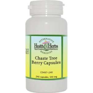   Health & Herbs Remedies Chaste Tree Berry Capsules, 240 Count Bottle