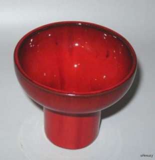 Huronia Flame Red Candleholder Canadian Art Pottery  