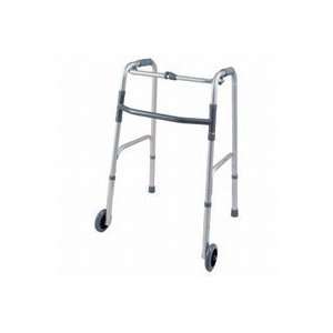  Deluxe Folding Walker, One Button, Adult, with 5 Wheels 