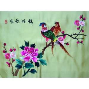   Beautiful Chinese Hunan Silk Embroidery Birds Flower: Everything Else