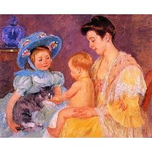   name Children Playing with a Cat, By Cassatt Mary 