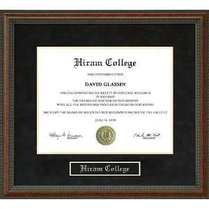 Hiram College Diploma Frame 