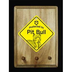  Pitbull Dog Protected By Sign Key/Leash Holders Pet 