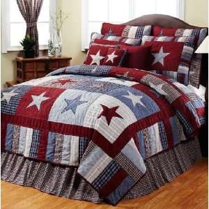  Blue and Red Star King Bed Skirt: Home & Kitchen