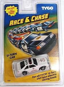 Tyco Race and Chase Fire Chief U Turn Slot Car with Siren and Flashing 