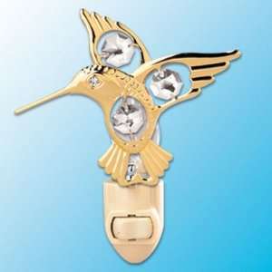    24k Gold Hummingbird Night Light   Clear Swarovski Crystal: Baby