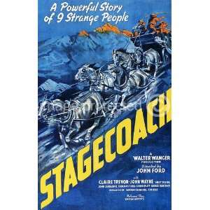  Stagecoach Vintage John Wayne Movie Poster   11 x 17 Inch 