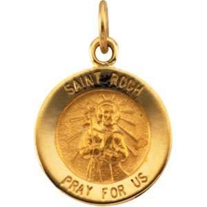  14K Yellow Gold St. Roch Medal DivaDiamonds Jewelry