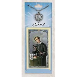  Prayer Card with Pewter Medal St Gerard & Chain: Jewelry