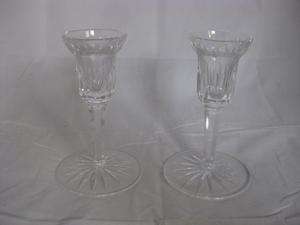   lovely pair crystal taper candle holders candlesticks Carina 1 sm chip