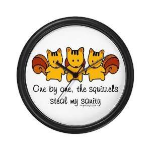  One by one, the squirrels Funny Wall Clock by  