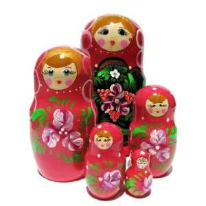    GreatRussianGifts Maya nesting doll (5 pc) Red: Toys & Games
