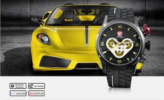 SPEED SHARK Automatic Mechanical 6 Hands Date Day Black Black Yellow 