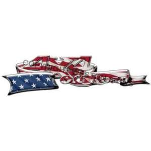 Custom 4x4 Decals American Flag   4.5 h x 17.5 w   REFLECTIVE