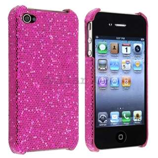   Glitter Case Cover+Privacy Film Accessory Bundle For iPhone 4 4G 4S