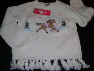 NWT Gymboree Park City Luxe horse fringe sweater 12 18  