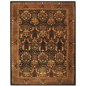 Safavieh Imperial Collection IP110A Black and Gold Wool Oval Area Rug 