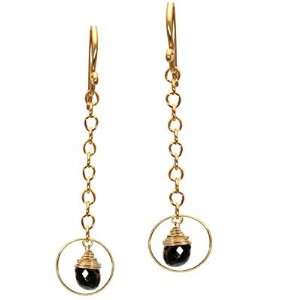    Calico Juno 14k Gold Filled Black Spinel Dangle Earrings: Jewelry