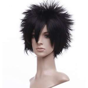    Spiky Black Short Length Anime Cosplay Wig Costume: Toys & Games