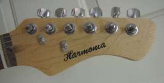  at this harmonia strat electric guitar this guitar works great sounds
