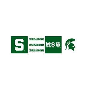  NCAA Michigan State Spartans 6 Block Style Wallpaper 