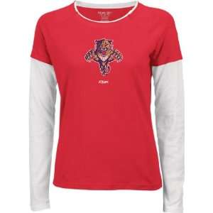  Florida Panthers Womens Sequin Logo Long Sleeve Layered 