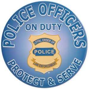  Police Officers On Duty Metal Sign: Home & Kitchen