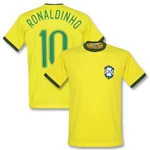  1970 Brazil Retro Shirt + Ronaldinho 10