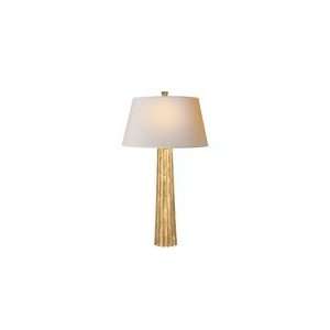 Chart House Large Fluted Spire Table Lamp in Gilded Iron with Natural 