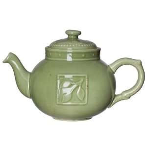   Housewares Sorrento 36 Ounce Stoneware Teapot, Green: Kitchen & Dining