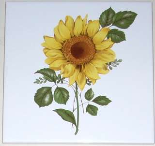 Sunflower Ceramic Tile Solitary Flower 6 x 6  