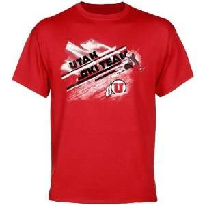  Utah Utes Ski Team T Shirt   Red: Sports & Outdoors