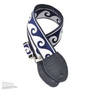   Souldier Guitar Strap   Navy Blue & White Waves: Musical Instruments