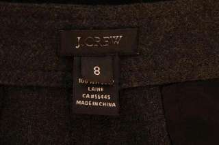 168 JCREW Hutton Tie Trouser in Wool Crepe 8 Heather Charcoal  