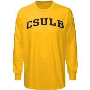  Long Beach State 49ers Gold Vertical Arch Long Sleeve T 