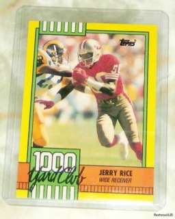1990 Topps Football Jerry Rice 1000 Yard Club Card #1  