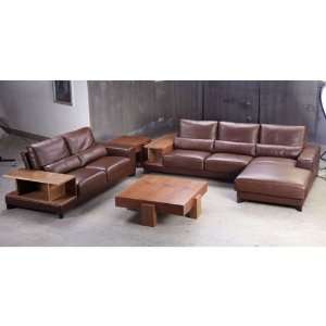  Tosh Furniture Modern Brown Sectional Sofa: Home & Kitchen