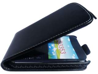Samsung S3350 Ch@t Chat Black Leather Flip Case Cover  