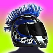 HAIRY RS BLUE MOHAWK HAIR HELMET MOTORCYCLE MX ATV  