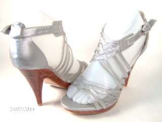New Womens Platform High Heels Strappy Open Toe White Black Silver 
