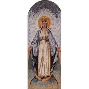  20x56 Virgin Mary Christian Mosaic Wall Mural Tile