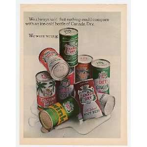 1965 Canada Dry Soda Cans Print Ad