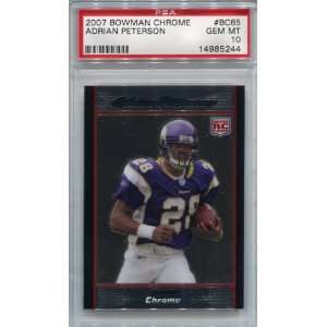  Adrian Peterson Unsigned 2007 Topps Bowman Chrome No.BC65 