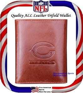 BEARS CHICAGO TRIFOLD WALLET QUALITY ALL Leather NEW  