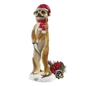  Merry Meerkat Holiday Greeter Statue Set of Two