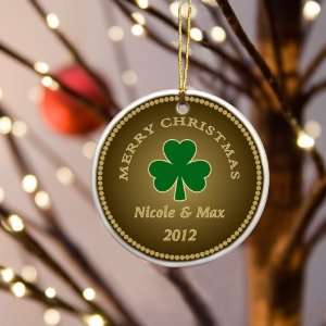   Personalized Irish Ornaments   Stout Shamrock Ornament